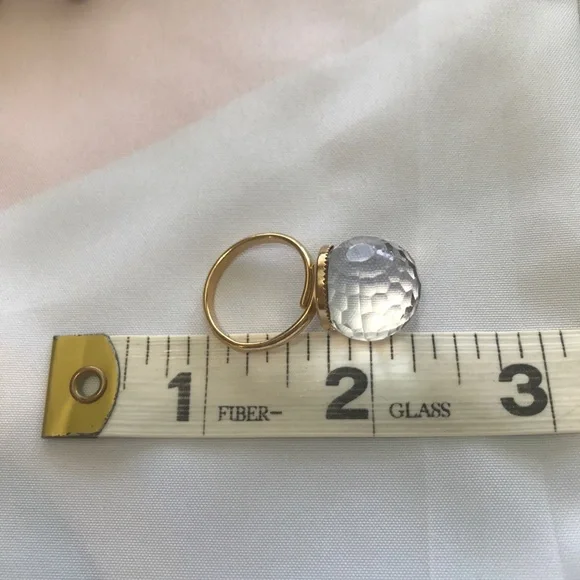 Vintage Crystal Ball rare Ring True Vintage - Picture 6 of 8